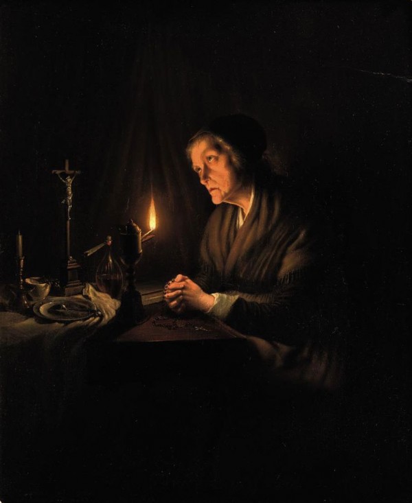 The evening prayer by Petrus van Schendel